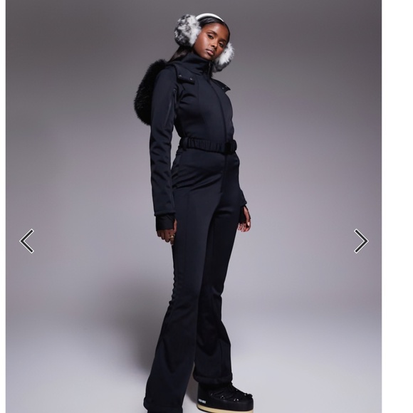 ASOS Jackets & Blazers - ASOS 4505 Ski belted ski suit with slim kick leg and faux fur hood NWT
